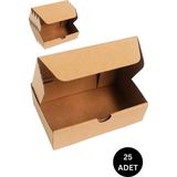 Roco Paper Co. Kilitli E-Ticaret Hediye Kutusu, Kraft Karton Kargo Paketleme Kutusu, 25 Adet, 17X12X7.5 cm
