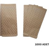 Roco Paper Co. Körüklü Kraft Kese Kağıdı, Beyaz Puantiyeli Şamua Hediye, Ambalaj & Gıda Poşeti, 15X33 Cm, 1000 Adet