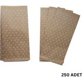 Roco Paper Co. Körüklü Kraft Kese Kağıdı, Beyaz Puantiyeli Şamua Hediye, Ambalaj & Gıda Poşeti, 15X33 Cm, 250 Adet