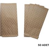 Roco Paper Co. Körüklü Kraft Kese Kağıdı, Beyaz Puantiyeli Şamua Hediye, Ambalaj & Gıda Poşeti, 15X33 Cm, 50 Adet