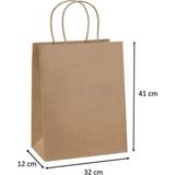 Roco Paper Co. Kraft Kağıt Çanta, Hediye Poşeti, 32X41X12 Cm, 25'li Paket