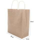 Roco Paper Co. Kraft Kağit Poşet ( Çanta) 25*30*12 - (25'li Paket) - Açık Kahverengi