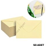 Roco Paper Co. Krem Davetiye Zarfı, Dayanıklı Mat Tebrik Kartı ve Mektup Zarfı Seti, 50 Adet, 13X18 cm - 140 gr
