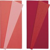 Roco Paper Co. Premium Alman Çift Taraflı Krapon 2li Set, Çiçek Yapım KAĞIDI,90GR 25X125 Cm,pembe&açık Çilek,kırmızı&şarap
