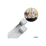 roco paper Gümüş Krapon Kağıdı Rulosu, Çiçek Yapım, Parti, El İşi Süsleme Kağıdı, 2li Paket, 4.5 Cm x 22 Metre