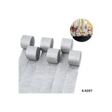 roco paper Gümüş Krapon Kağıdı Rulosu, Çiçek Yapım, Parti, El İşi Süsleme Kağıdı, 6 Adet, 4.5 Cm x 22 Metre