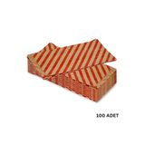 roco paper Körüklü Kraft Kese Kağıdı, Kırmızı Verev Desenli Şamua Hediye, Ambalaj Poşeti, 15x33 Cm, 100 Adet
