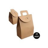 roco paper Kraft El Geçmeli Hediye Çantası(20'li), Kına, Parti için Çerez, Şekerleme Kutusu, No:2, 6.5x11x4.5Cm