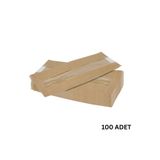 roco paper Kraft Şamua Pencereli Kese Kağıdı, Körüklü Ambalaj Poşeti, Butik Hediye Paketi, 100 Adet, 25x40 Cm