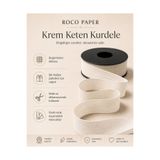 roco paper Krem Keten Kurdele 2,5 cm x 20 Metre, Hediye Paketi ve Hobi Şeridi, Ambalaj ve Süsleme Kurdelesi