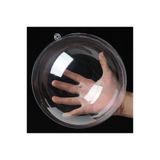roco paper Şeffaf Mika Küre - Yılbaşı Çam Ağacı Süsleri - Asılabilir Plastik Top - 16 Cm
