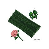 roco paper Şönil Tel, El İşi, DIY, Hobi ve Çiçek Yapım Teli, Haki Yeşil, 100 Adet, 6 mm - 30 Cm