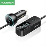 Rocoren 105W 6 Portlu Uzatma Kablolu 3*usb-A 3*type-C Araç Içi Hızlı Şarj Cihazı - Siyah