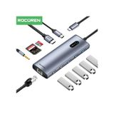 Rocoren 11 Portlu 4K 30Hz HDMI Gigabit Ethernet SD TF Kart Okuyuculu 3.5mm Jack USB Hub Çoklayıcı
