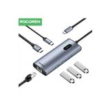 Rocoren 6 Portlu 4K 30Hz Gigabit Ethernet 3*USB3.0 PD 100W Destekli Hub Çoklayıcı