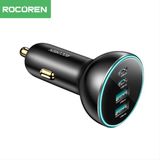 Rocoren 70W 4 Portlu 2*type-C 2*usb-A LED Işıklı Araç Içi Hızlı Şarj Cihazı - Siyah