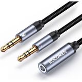Rocoren Hi-Fi Trrs Mikrofon ve Kulaklık Ayırıcı 3.5mm Y Jack Kablo - Gri