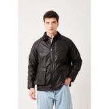 Rocqerx T-5850 Cep Detaylı Yaka Kadife Garnili Mont - Siyah - 2XL