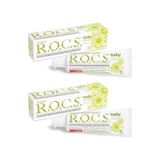 ROCS Baby Florürsüz Yutulabilir Papatya Özlü 35 ml 2 Adet 0-3 Yaş Diş Macunu