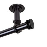 Rod Desyne 100-50-482CL Bun 1" Tavan Perdesi Çubuğu/Oda Bölücü, 48-84", Siyah