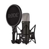 Rode Nt1 Signature Series Large-Diaphragm Condenser Mikrofon (Siyah) | Müzik Prodüksiyonu, Vokal Kaydı, Akış Ve Podcasting İçin Shock Mount, Pop Filtresi Ve Xlr Kablosu (Siyah)