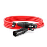 RODE XLR-3 Premium XLR Kablo (3 m, Kırmızı) | RODECaster Pro II, ses ekipmanı ve mikrofonlar için Neutrik konektörlü ve 10 'uzunluğa sahip Canare kablosu