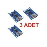 Rodevino 3 Adet Tp4056 3,7v Şarj Devresi - Korumalı Mod Type C