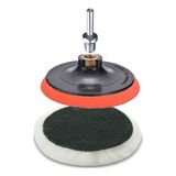Rodex 115 mm Cırtlı Saf Yün Polisaj Keçesi + Yelbey Cırtlı Taban ve Somun 115 mm