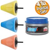 Rodex Konik Pasta Cila Matkap Ucu Jant Oto Parlatma Polisaj Sungeri Aparati Temizlik Seti (4 Parca)