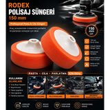 Rodex Polisaj Süngeri 150 mm Pasta Cila Süngeri | Profesyonel Araç Parlatma ve Boya Bakım Pedi (Matkap ve Avuç Taşlamalara Uyumlu) - 2 ADET