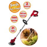 Rodex RDX9022 Çift Akülü Şarjlı Kenar Ot Çalı Çim Biçme Tırpan Makinesi (24 V)