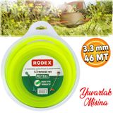 Rodex RDY533 Misina Motorlu Tırpan Yuvarlak Misina 3.3 mm 46 Metre Çim Ot Biçme Teli