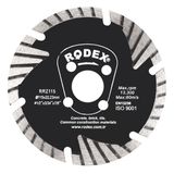 Rodex Rrz115 Turbo 115 mm Elmas Beton Tuğla Kesme Kesici Diski