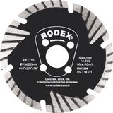 Rodex RRZ115 Uzatılmış Segment 115 mm Turbo Elmas Tuğla Granit Kesme Diski
