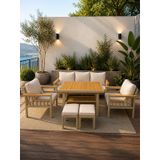 Rodi Balkon Takımı, Cappuccino Bahçe Takımı 5+1 Masa 70x110 3lü Koltuk 70x180 Tekli Koltuk 70x70