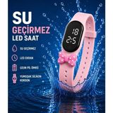 Rodium Çocuk Kol Saati Dokunmatik LED Su Geçirmez Pudra Fiyonk (Akıllı Saat Değildir)