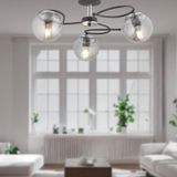 Rodonit 3Lü Siyah Krom Füme Camlı Modern Sarkıt Genç Odası Yatak Odası Retro Salon Avize siyah