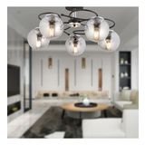 Rodonit 5li Siyah Krom Füme Camlı Modern Sarkıt Genç Odası Yatak odası Retro Salon Avize