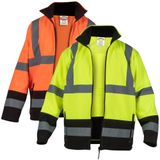RODOPI SUNRISE-Reflex Softshell İş Ceketi Erkek ve Kadın Beden S-XXXL Reflektörlü Softshell Ceket Su Geçirmez EN ISO 20471:2013 & EN ISO 13688:2013 Uyarı Ceketi, Sarı, XL