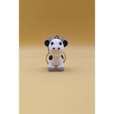 Rodopiva Örgü Desenli Inek Anahtarlık (Plastik) - Çok Renkli - 3,5cm x 3cm