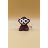 Rodopiva Örgü Desenli Maymun Anahtarlık (Plastik) - Çok Renkli - 3cm x 2,5cm