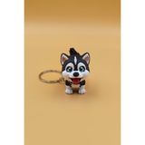 Rodopiva Sevimli Sibirya Kurdu (Husky) Köpek Hareketli Anahtarlık Çanta Süsü Charm - Çok Renkli - 4cm x 4cm