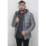 Rodrigo Fistan Store Erkek Hakim Yaka Spor Kesim Normal Kalıp Kapüşonlu Kışlık Şişme Mont - Antrasit
