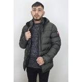 Rodrigo Fistan Store Erkek Hakim Yaka Spor Kesim Normal Kalıp Kapüşonlu Kışlık Şişme Mont - Haki Yeşil