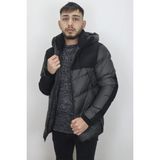 Rodrigo Fistan Store Erkek Hakim Yaka Spor Kesim Rahat Kalıp Kapüşonlu Kışlık Şişme Mont - Antrasit