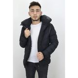 Rodrigo Fistan Store Erkek Kapüşonlu Spor Kesim Rahat Kalıp Kolları Lastikli Kışlık Mont - Siyah - 2XL
