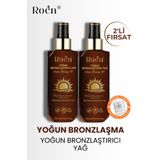 Roen Yoğun Bronzlaştırıcı Yağ, Hindistan Cevizi Içeren Güneşli Ve Güneşsiz Kullanım Spf15 (150 mlx2)