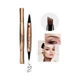 Roesia Rose Cosmetics Çift Taraflı Kalıcı Kaş Kalemi & Kalem Eyeliner Kahverengi