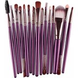 Roesia Rose Cosmetics Mor 20'li Fırça Seti Yüz ve Göz Makyajı İçin Pratik Kullanım