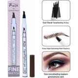 Roesıa Rose Cosmetics Rose Microblading Etkili Kalıcı Kaş Kalemi Ucu Tırtıklı Kahverengi